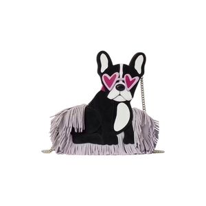 NWT Kate Spade ♠️ purple fringed suede Francois French bulldog Crossbody bag
